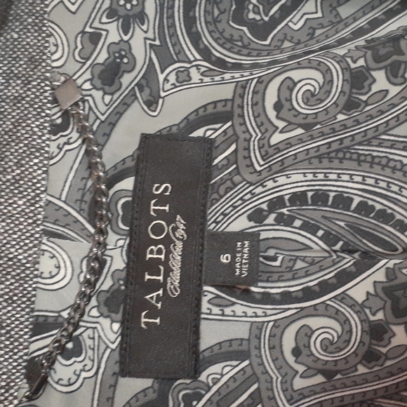 Talbots Womens Blazer Suit Jacket Gray Tweed Career Professional Business Size 6 - Picture 2 of 10